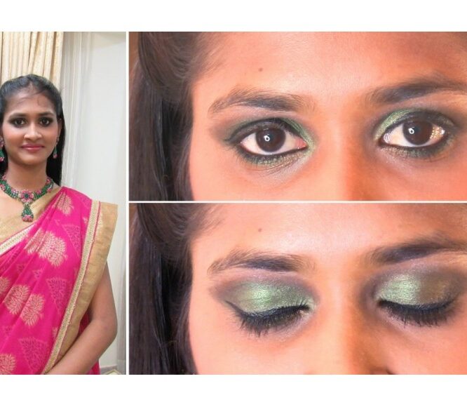 Evescafe | Indian Festival Makeup | Green Smokey Eye Makeup