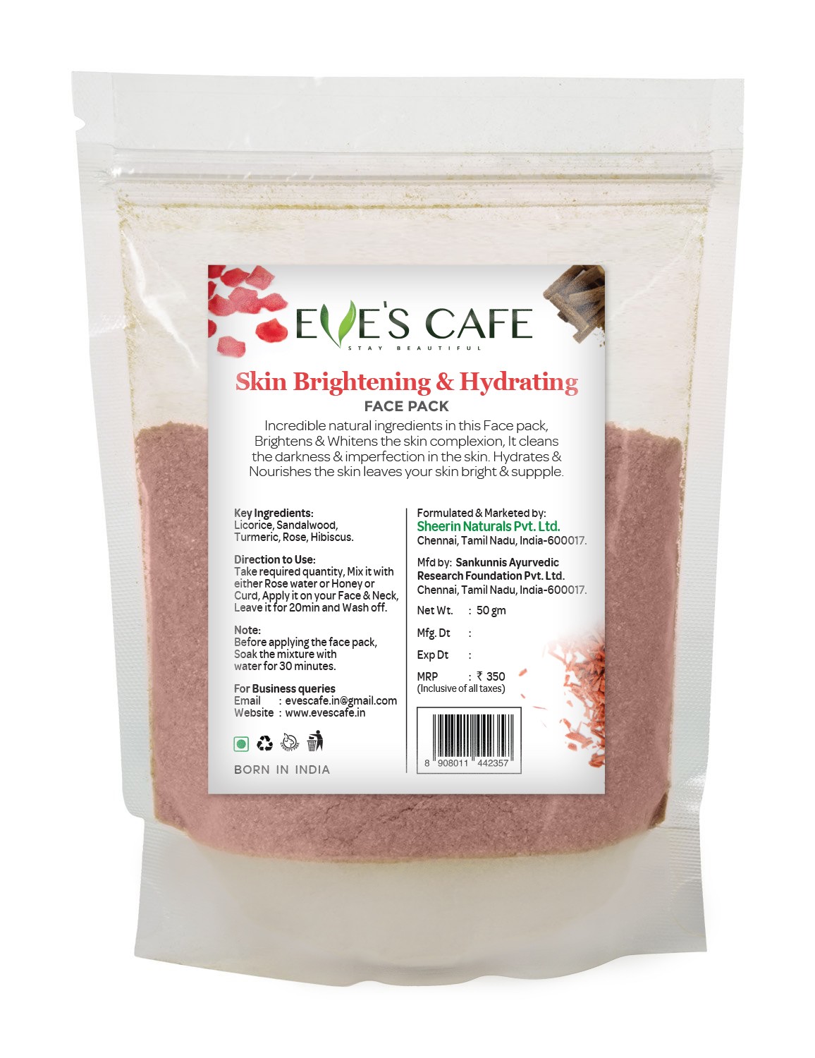 Skin Brightening & Hydrating Face Pack (For Brides)